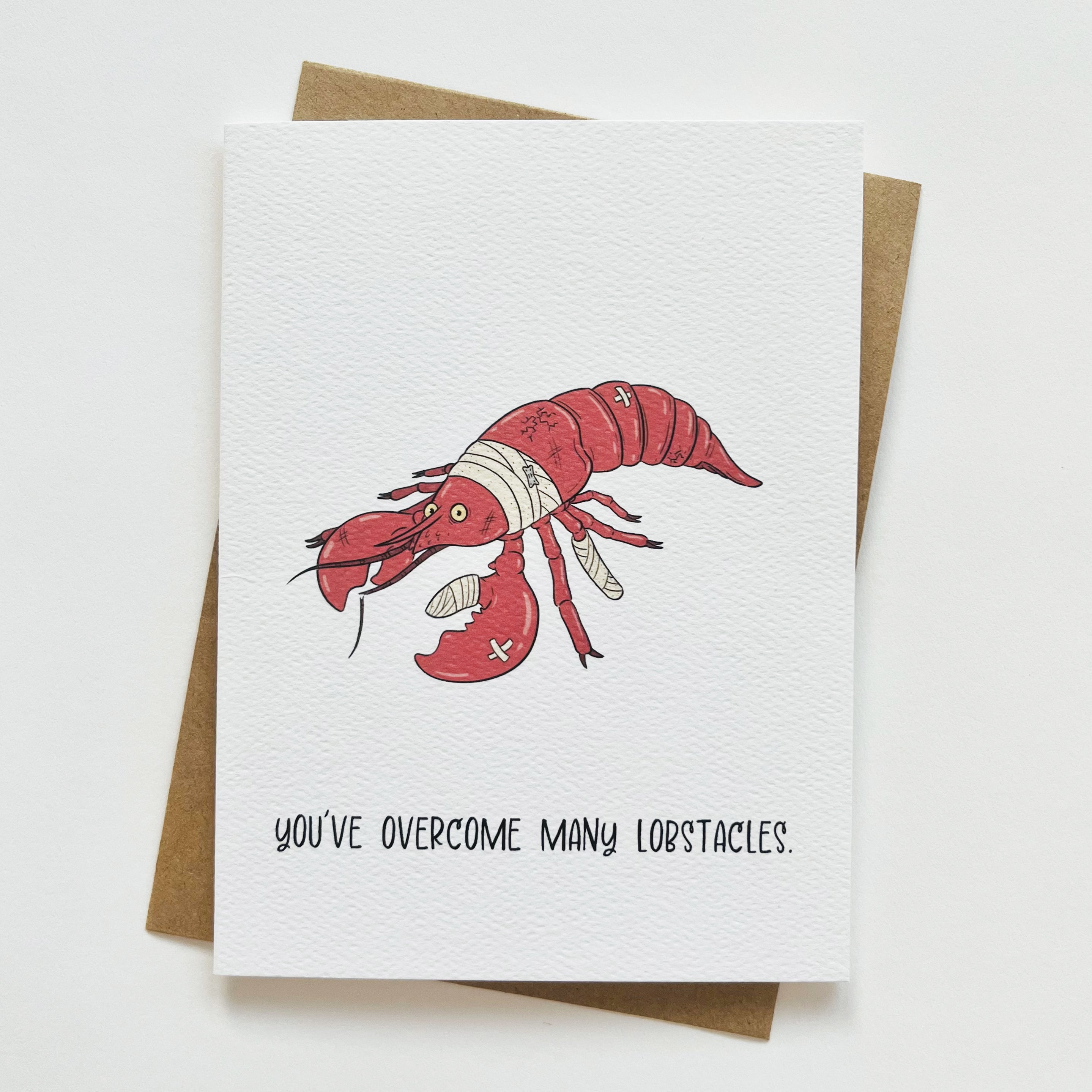lobster card sleeves Funny Lobster Get-Well-Soon/Sympathy Greeting Card – Little Cowboy Cards