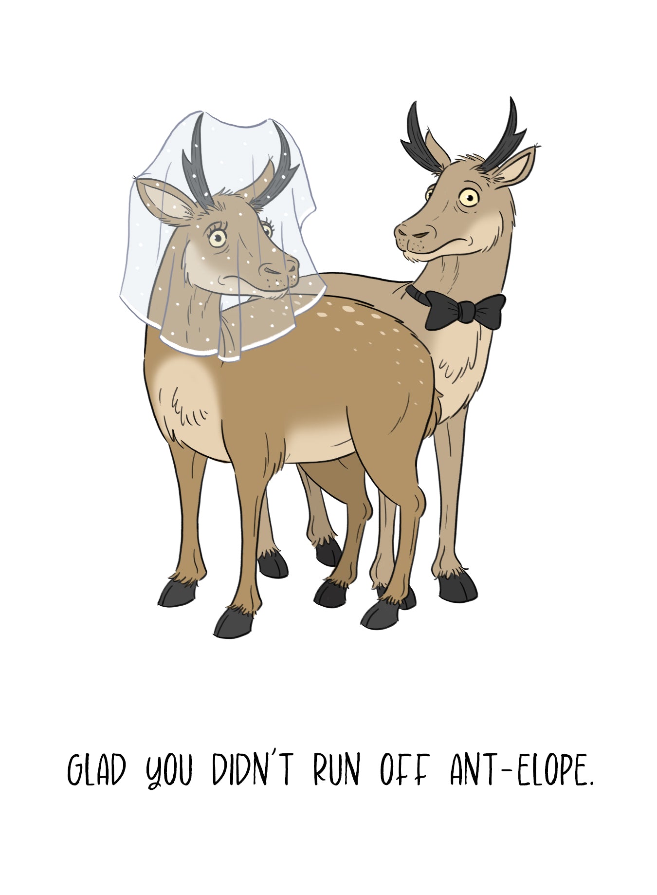 Funny Antelope Wedding/Engagement Greeting Card