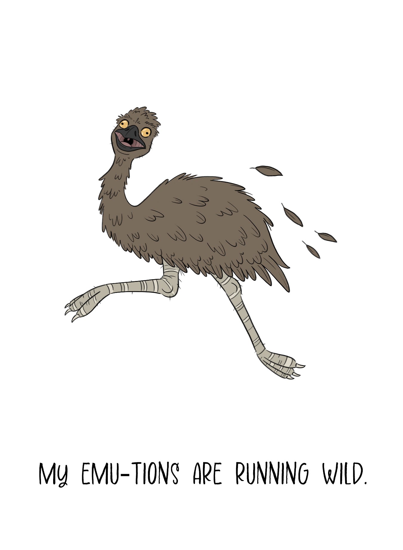 Funny Emu Romance Greeting Card