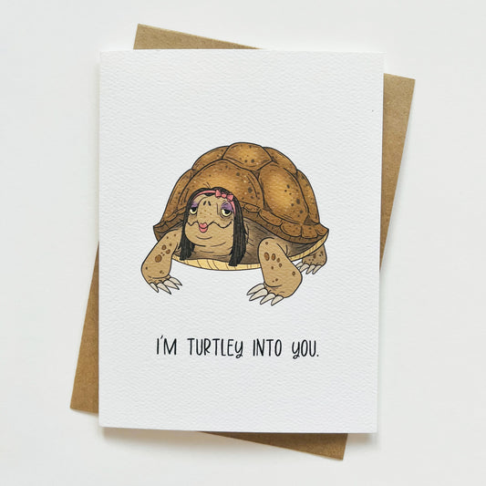 Funny Turtle Romance Greeting Card