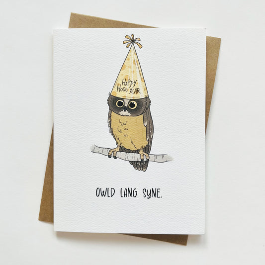 Funny Owl New Year Greeting Card