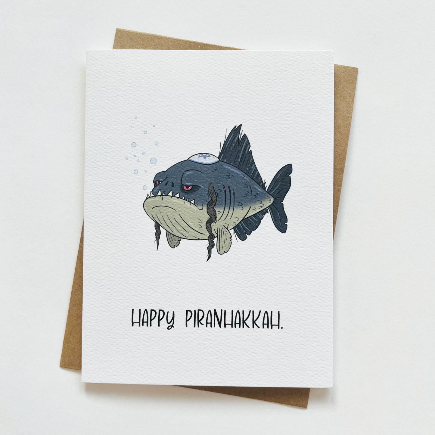 Funny Piranha Hanukkah Greeting Card