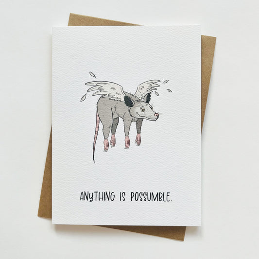 Funny Possum Encouragement Greeting Card