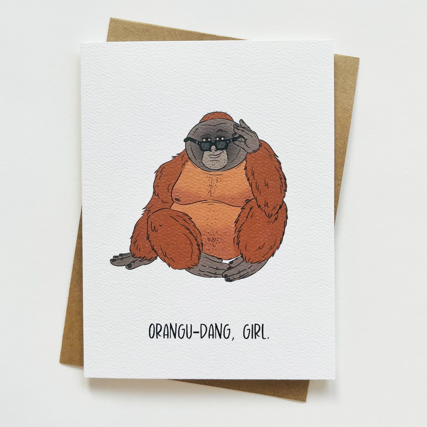 Sexy/Flirty Orangutan Greeting Card