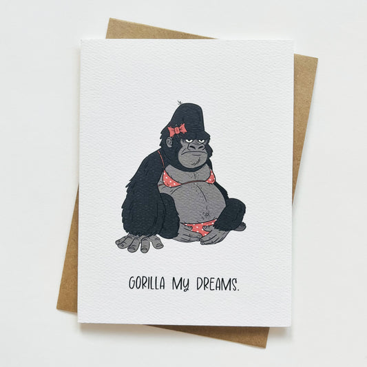 Funny Gorilla Romance Greeting Card