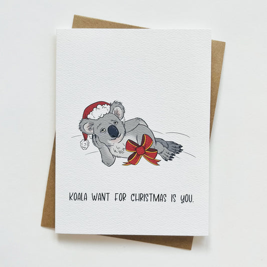 Sexy/Flirty Koala Christmas Greeting Card