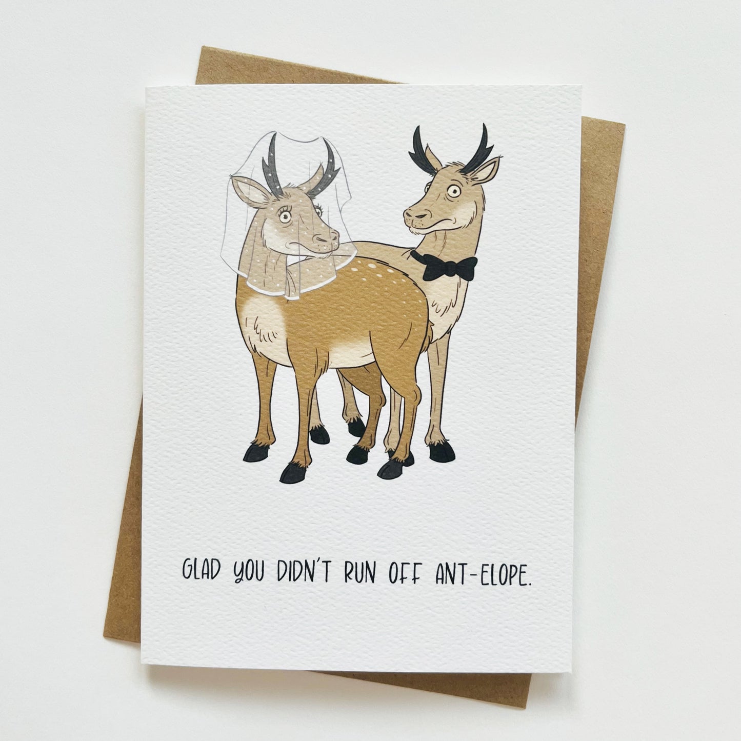 Funny Antelope Wedding/Engagement Greeting Card