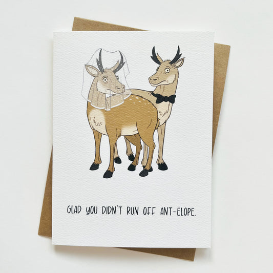 Funny Antelope Wedding/Engagement Greeting Card