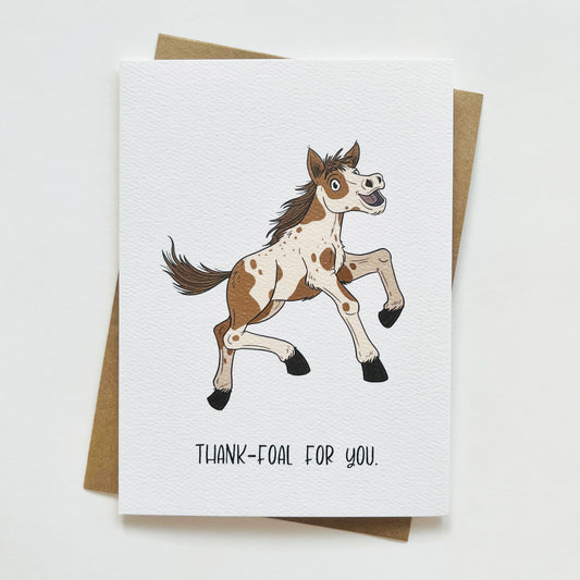 Cute Horse Thank You Greeting Card