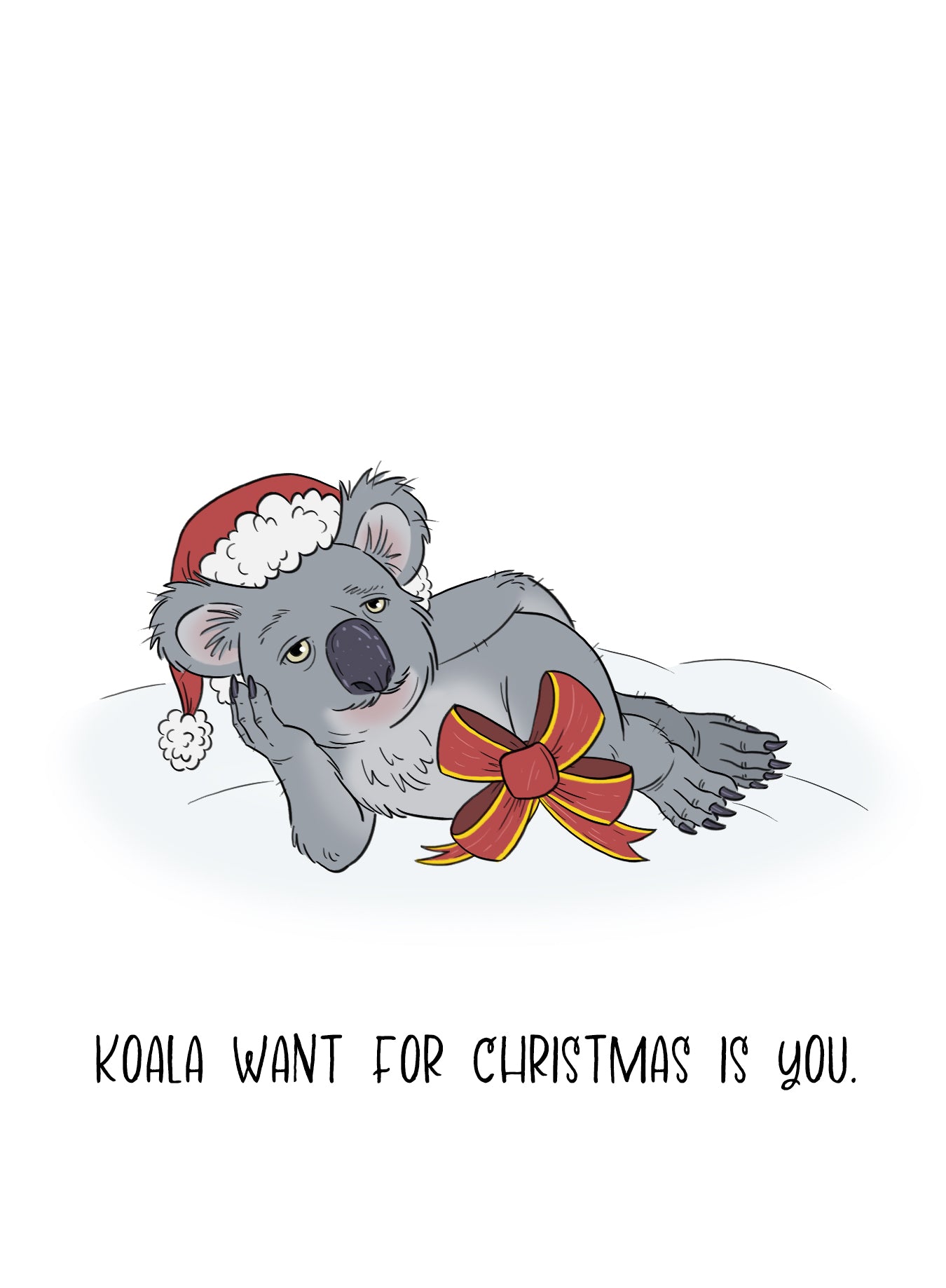 Sexy/Flirty Koala Christmas Greeting Card