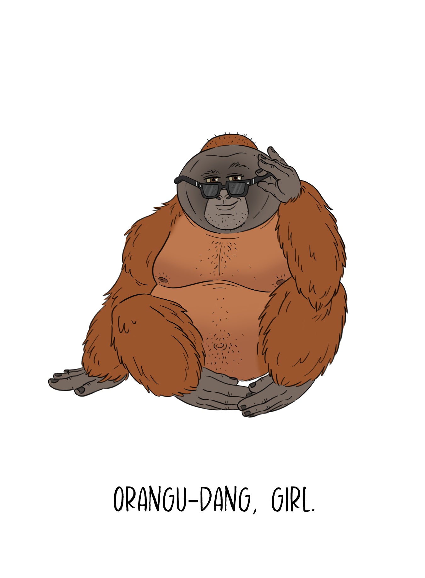 Sexy/Flirty Orangutan Greeting Card