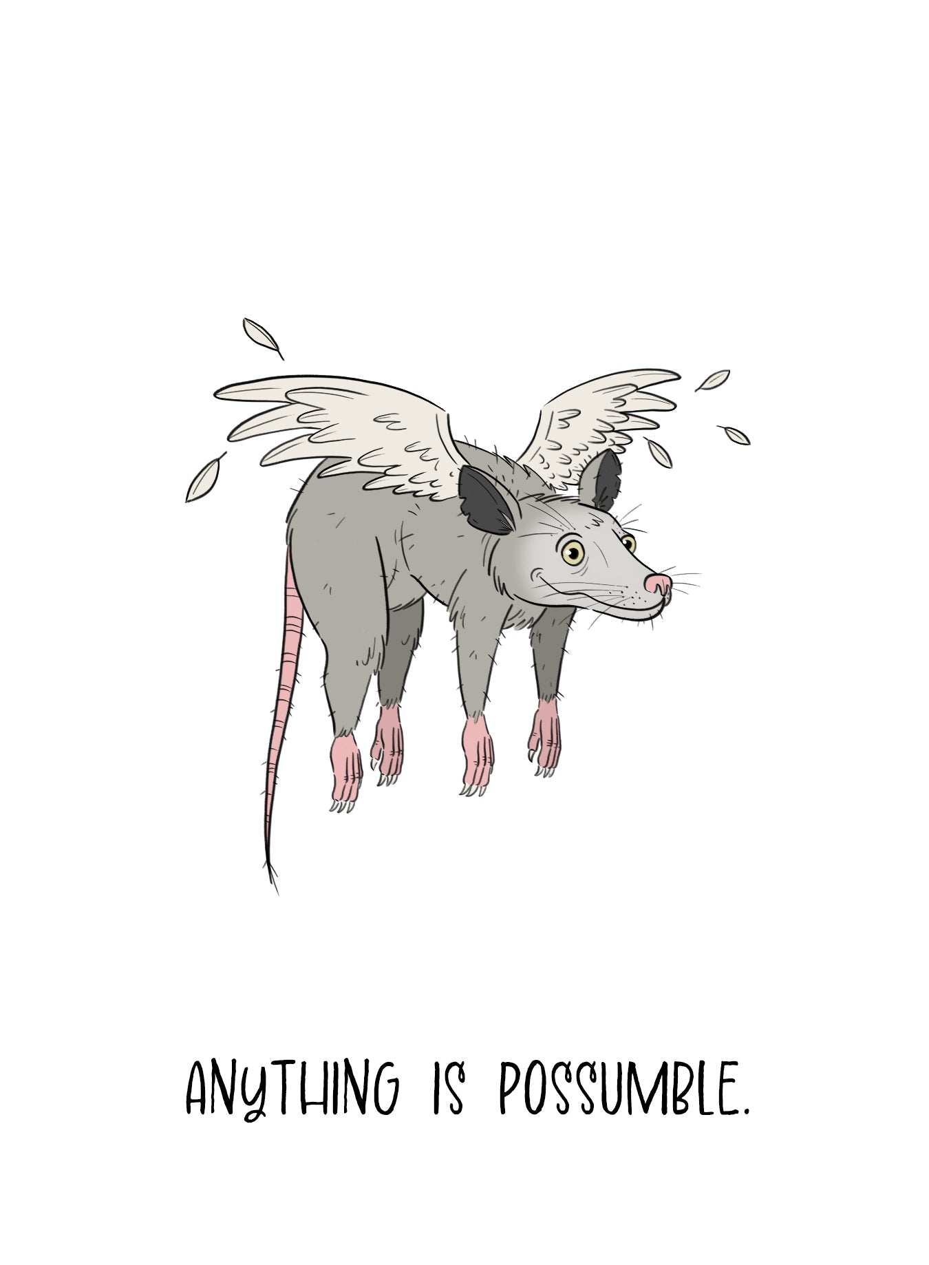 Funny Possum Encouragement Greeting Card